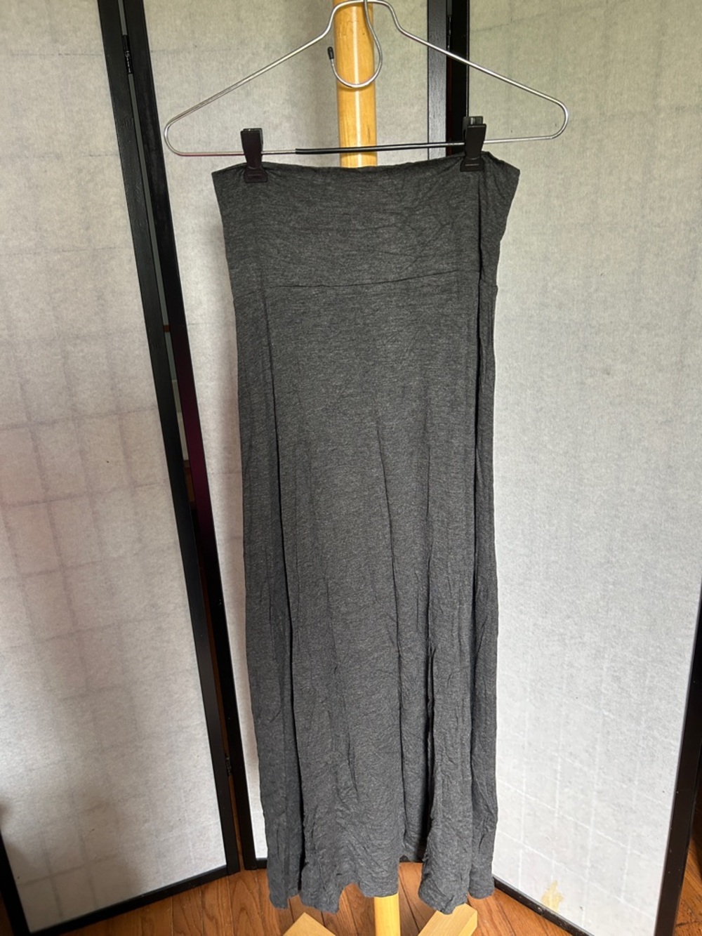 Everyday Charcoal Maxi Skirt — Soft Stretch Jersey